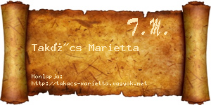 Takács Marietta névjegykártya
